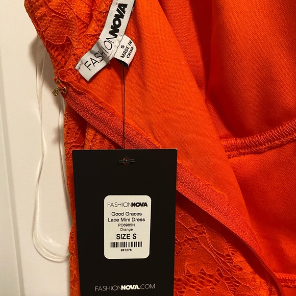 Orange Lace Fashionnova Dress - Picture 10 of 12